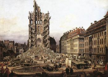 Bernardo Bellotto : The Ruins of the Old Kreuzkirche in Dresden